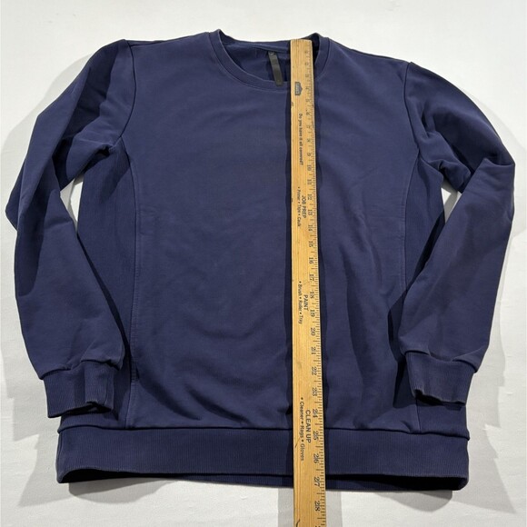 Fabletics Mens Blue Crew Jumper Pullover Cotton Casual Logo Sweatshirt Sz M - Picture 3 of 7